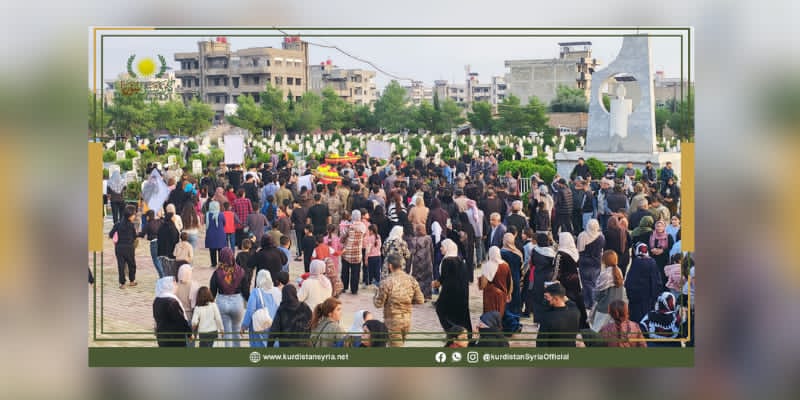 تشييع جثمانَي شهيدين من لواء قامشلو في مزار الشهيد دليل ساروخان