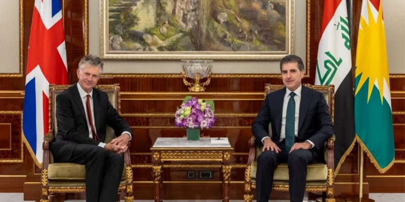رئيس إقليم كوردستان ومستشار الأمن القومي البريطاني يبحثان التهدئة وتشكيل الحكومة